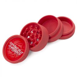 red Santa Cruz Shredder 4-Piece hemp Grinder